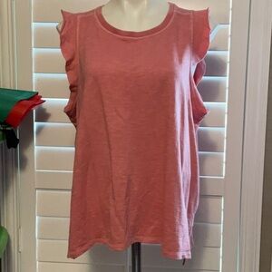 Sonoma Pink Ruffle Muscle Tee